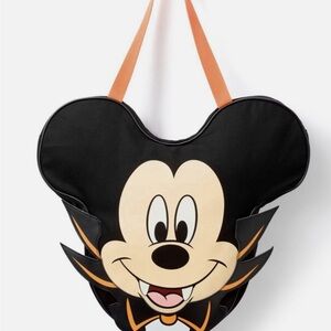 Disney Parks Black and Orange Mickey Mouse Tote Bag